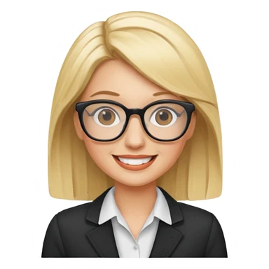 Blonde marketing agent with glasses sticker
