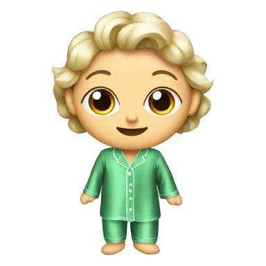 green silk pyjamas set sticker