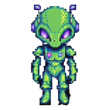 space alien video game character sticker