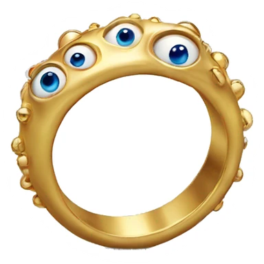 thin gold ring studded with eyeballs sticker