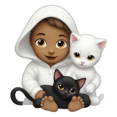 Baby girl -with 1 white cat- 1 black cat sticker