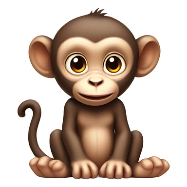 Cartoonish cute baby monkey  sticker