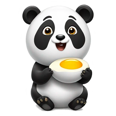 Panda eat egg sticker