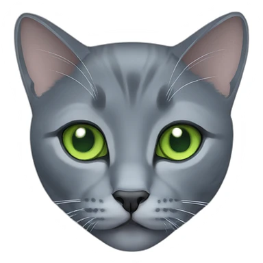 Russian blue cat with green eyes sticker