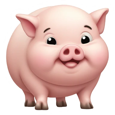 fat pig rubbing big belly sticker