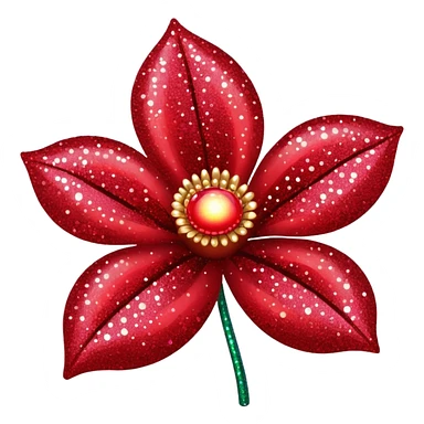 red glitter flower hype style sticker