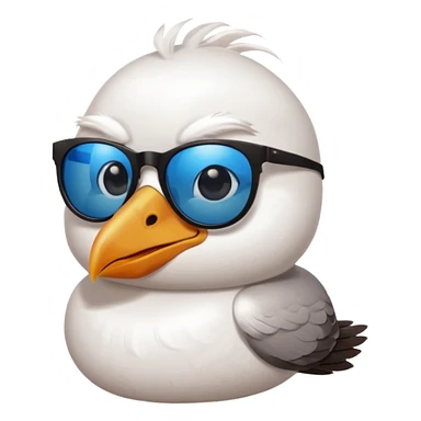 A seagull head with sunglasses sticker