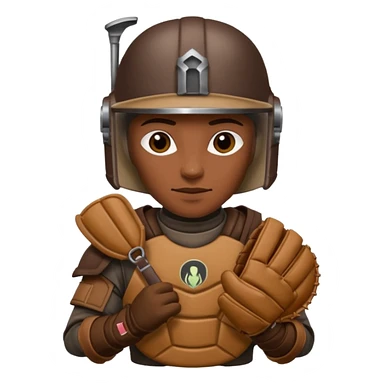 Mandalorian with a Catcher's mitt sticker