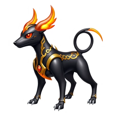 Shiny Gothic Exotic Futuristic Houndoom-Genesect-Pokémon-Fakémon-hybrid-creature sticker