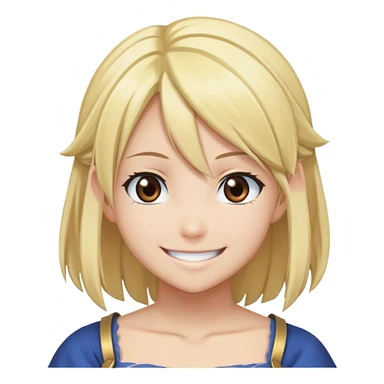 Smiling Lucy Heartfilia from Fairy Tail with blonde hair and brown eyes sticker