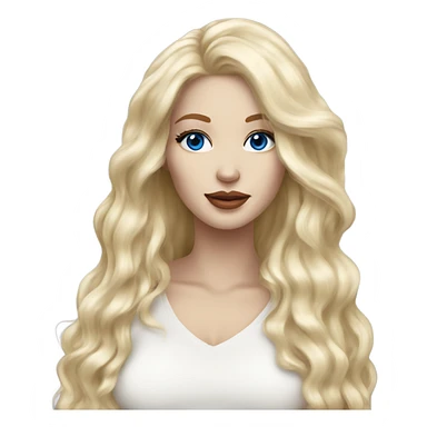 stunning beauty white woman, blonde long hair glossy lips blue eyes sticker