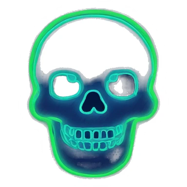 neon glowing skull sticker