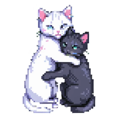 two emo cats in love sticker