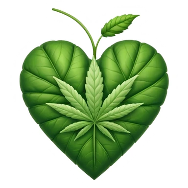 Animated weed leaf heart sticker