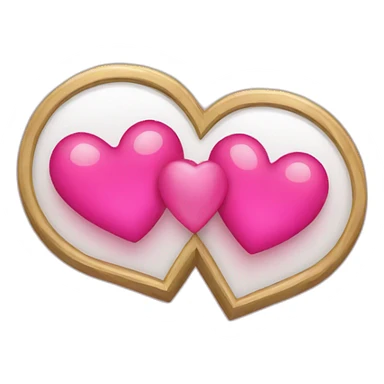 two hearts with a ring sticker