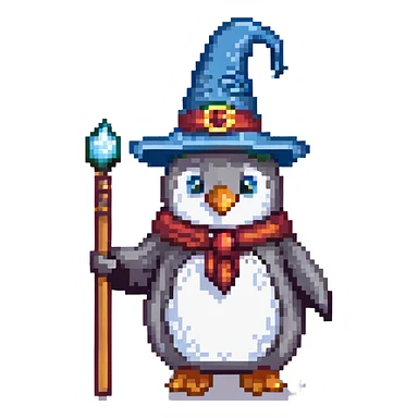 penguin wizard sticker