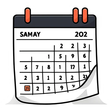 colorful sticker-style icon logo for an open source self-hosted calendar app, inspired by Fantastical, with a calendar page and subtle open source symbol sticker