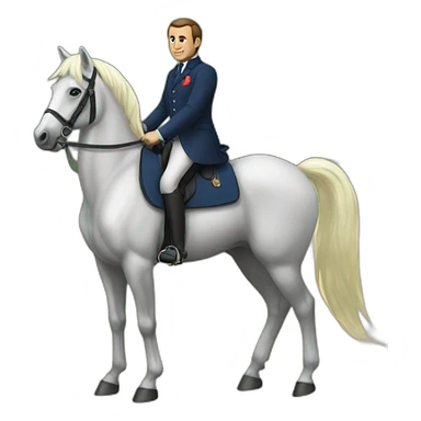 macron sur un poney sticker
