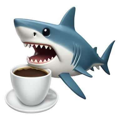 Shark drinking coffee  sticker