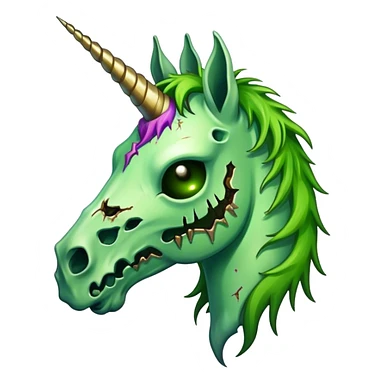 green zombie unicorn sticker