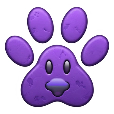 purple pawprint sticker