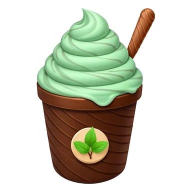cup mint and chocolate ice cream sticker