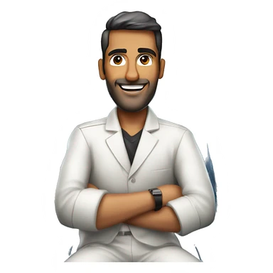 2 Middle East man sitting on top Boeing 747 sticker