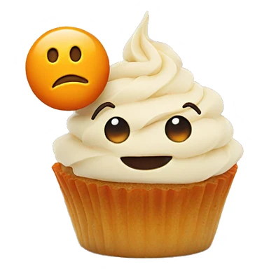 orange cupcake with happy face on the icing sticker