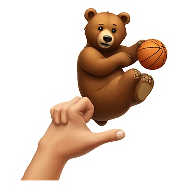 Brown Bear spinning basketball on his index finger  sticker