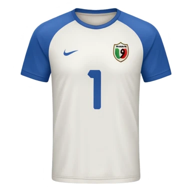 Football T-shirt saying "Danyaal" on the back with number 18 sticker