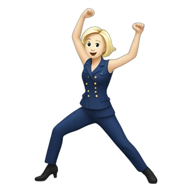 Marine Lepen dancing sticker