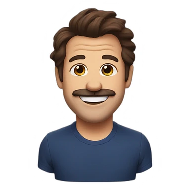 Ted lasso smile head brown hair sticker