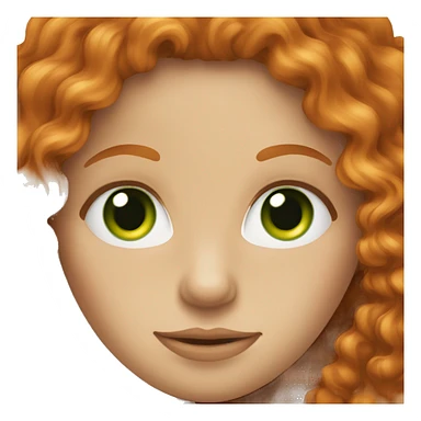 Long curly ginger hair on women with green eyes  sticker