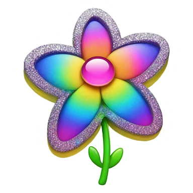 Flower, rainbow, colorful, neon, glitter  sticker