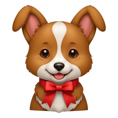 A dog with red ribbon  sticker