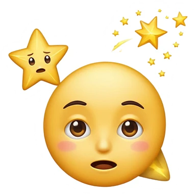 shooting star emoji with a sarcastic, exasperated face, rolling its eyes, frustrated humorous expression sticker