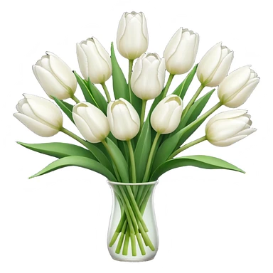 White tulips bouquet sticker