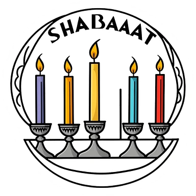 Shabbat shalom sticker depicting rest peace joy and happiness sticker