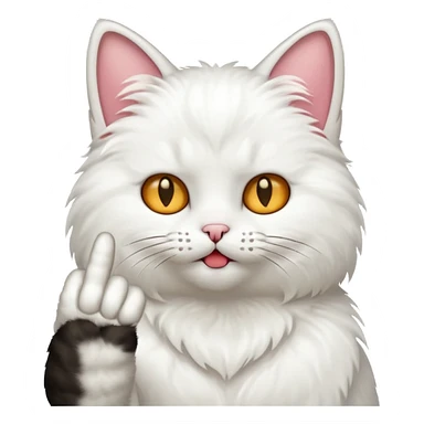 Cat sticking up middle finger sticker