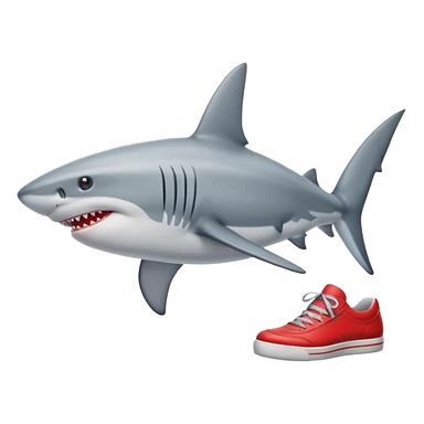 Shark wearing red shoes sticker