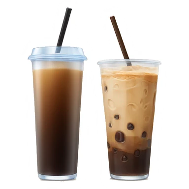Iced coffee with some espresso in end of glass sticker