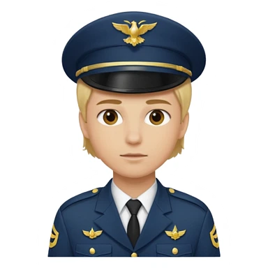 a soldier with blonde hair sticker