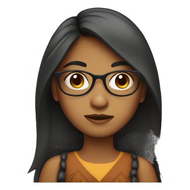 Indian girl with glasses and long hair sticker