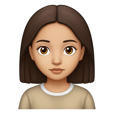 Light skin brown mexican girl with straight dark brown hair sticker