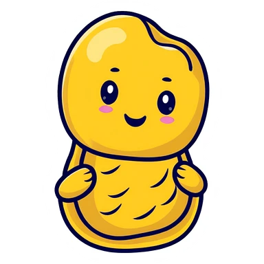 cute peanut character with happy face sticker