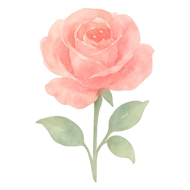 rose painted with watercolor, soft color transitions sticker