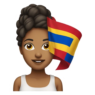 Proud venezuelan woman with bright makeup and a venezuelan flag sticker
