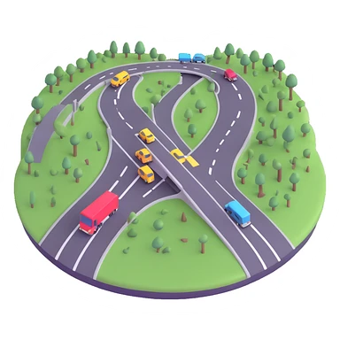 highway with traffic sticker