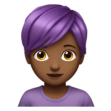 Purple hair cutie with a brown hair baby sticker