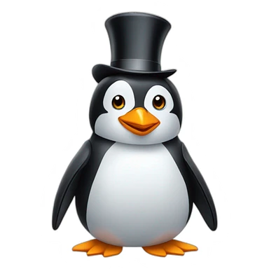 penguin with tophat sticker